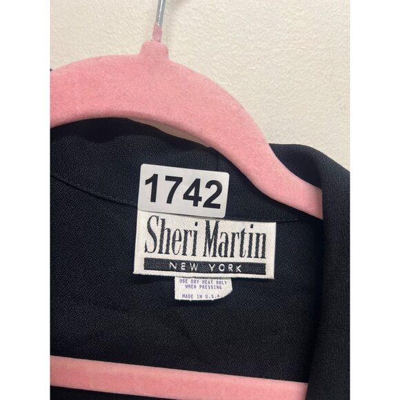 Vintage Sheri Martin Black Cropped Bolero Embroidered Jacket  Sz 10 - Picture 8 of 8